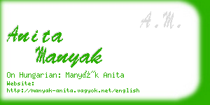 anita manyak business card